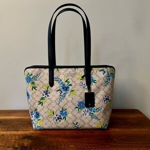 Kate Spade Blue Floral Tote in Blue Blazer